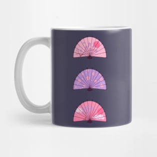 Pink and purple Japanese fans Mug